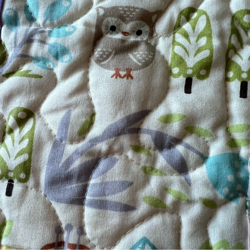 New Handmade Baby Quilt  32”x46” – Cotton Patchwork, Lilac Border